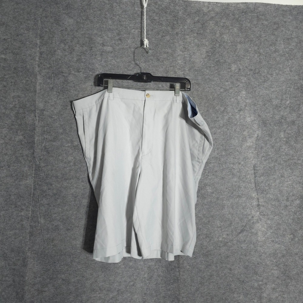Peter Millar Performance Shorts Mens 46R Grey Golf Luxury Flat Front 100% Poly
